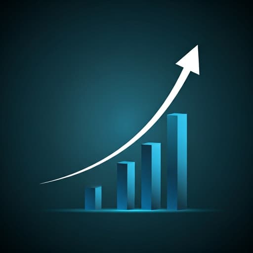 Business professional reviewing upward growth trends